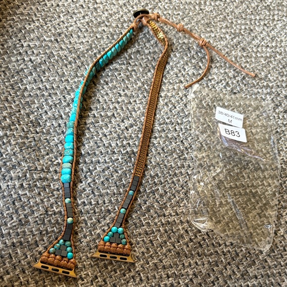 Turquoise Beaded Apple Watch Watch Band - Picture 2 of 7